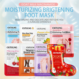 Mascarilla blanqueadora para pies con niacinamida Cktulng, exfoliante, hidratante, iluminadora para el cuidado de los pies secos - Product Image 1