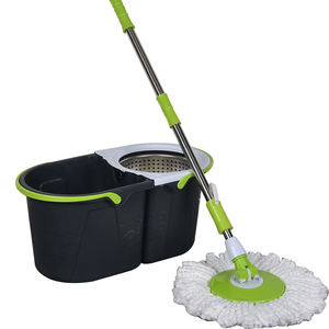 Mopa de Limpieza Mágica de 360 Grados con <span class=keywords><strong>Dos</strong></span> Cubos, Fácil de Girar, Palo de Acero Inoxidable, Cabezal de Mopa de Plástico y Acero Inoxidable, en Caja - Product Image 1