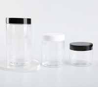 Bocaux en plastique transparent à large ouverture de 68 mm pour crème, cosmétiques, masques, gommages, masques capillaires, emballages vides