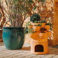 Pot de jardinage en terre cuite pour la maison et le jardin, style mignon, composteur de légumes avec emballage personnalisé
