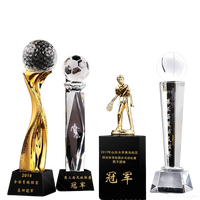 Trophée métal de grande taille personnalisé en cristal Coupe Sports Awards Trophées or football Ligue des Champions Trophée métal Coupes