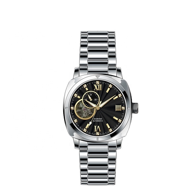 High Quality Made in China Stainless Steel Skeleton Automatic Watch Stainless Watch Man