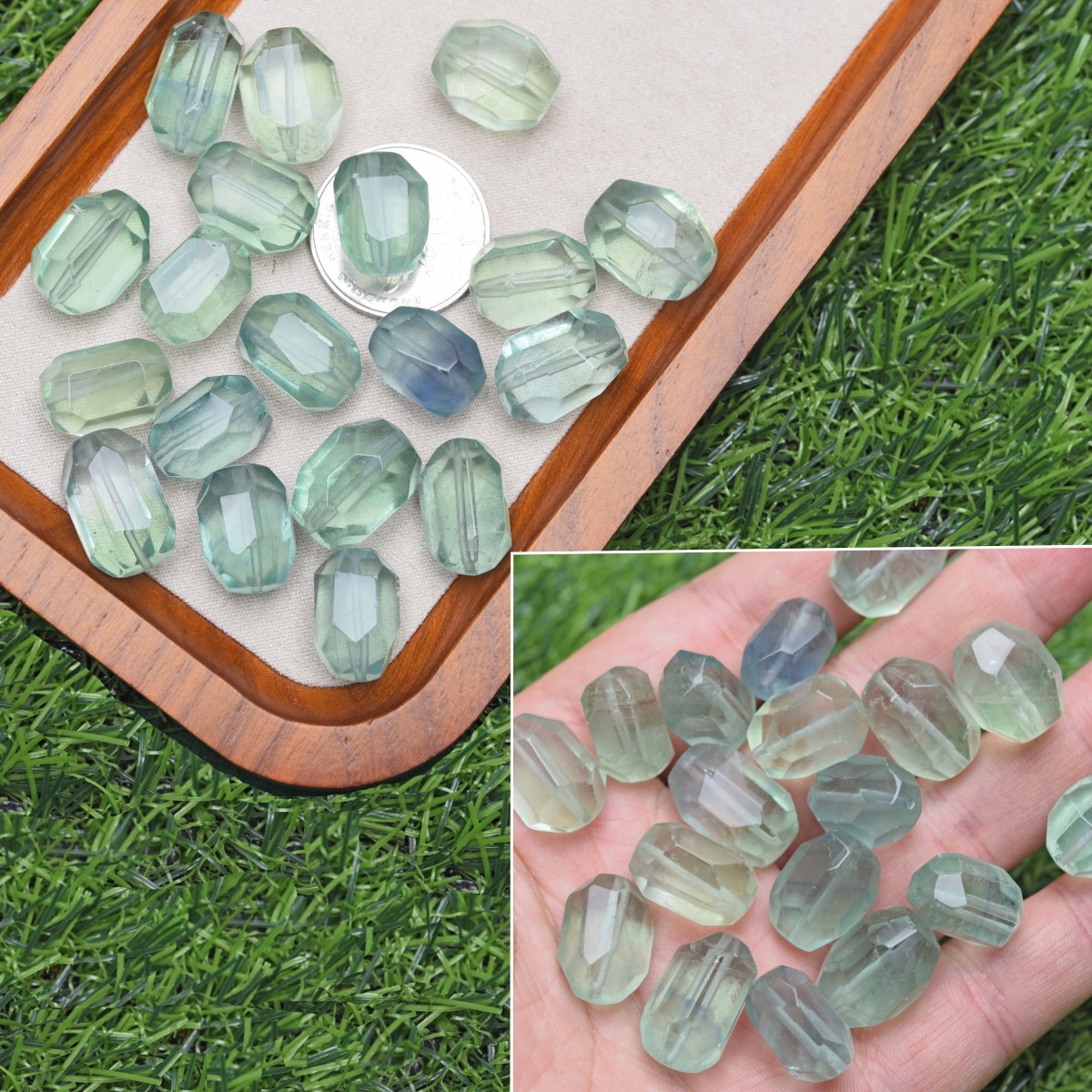 2 fluorites bleues facettées