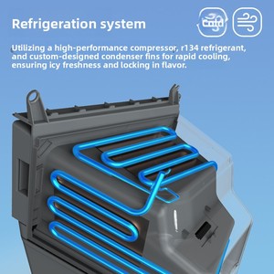 Réfrigérateur-congélateur de voiture <span class=keywords><strong>12V</strong></span> DC Tesla Model Y Special Glacier avec contrôle Bluetooth via APP, compatible OLIVER, grande capacité 16-20L pour coffre - Product Image 3