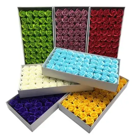 50Pcs Scented Rose Flower Zeep Paper Petal Bath Body Zeep Rose Zeep Bloem Romantische Smaak Wedding Party Gift Voor luxe Bad