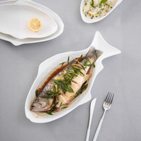 Assiette à dîner de style japonais en céramique pour la maison, nouvelle création personnalisée, restaurant commercial populaire, assiette à poisson cuit à la vapeur