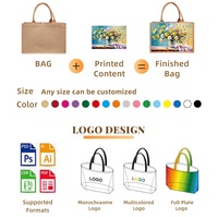 Sac fourre-tout en toile personnalisé en gros avec poignée colorée, sac d'épicerie promotionnel réutilisable pour femmes et hommes, logo imprimé