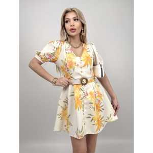 เดรสทรงเอพิมพ์ลายดอกไม้ คอวี เอวธรรมชาติ ผ้าทอ ระบายอากาศได้ดี สวมใส่สบายๆ ในชีวิตประจำวัน - Product Image 4