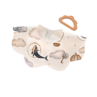 Nouveau-né 360 degrés amélioré absorbant bébé bavoir coton imperméable manger poche avec motif solide pour 0-12 mois