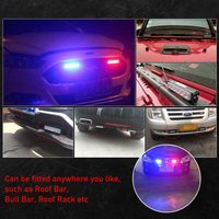 OPPLIGHT Rot blau LED LED-Not warn scheinwerfer für PKW LKW Geländewagen 14 Blink modus Fahrzeug Not blitz Glühbirne