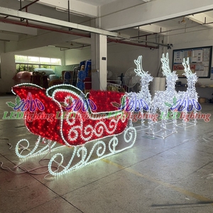 Decoración Navideña Para Exterior Luz <span class=keywords><strong>Led</strong></span> Con Motivo 3D Trineo <span class=keywords><strong>De</strong></span> Santa Claus Con Renos - Product Image 4