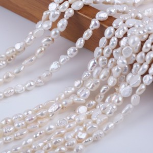 Perle baroque à trou droit 5-6mm, naturelle d'eau douce, blanc clair double face, promotion, matériel pour collier et bracelet DIY, de Zhuji - Product Image 3