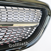 Calandre avant en ABS argent et noir de style diamant pour Mercedes-Benz Classe C W205 2014-2018