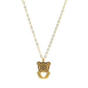 <b>Simple</b> Personality Bear <b>Necklace</b> with Stainless Steel Scale Pattern Fashion Jewelry for Women - Product Image 1