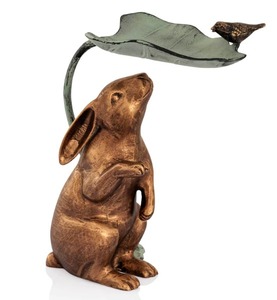 Décoration de Pâques Bronze Lapin Sculpture Figurine Décorative pour Noël Décor À La Maison À La Main Solide Lapin Figure Plateau Top - Product Image 3