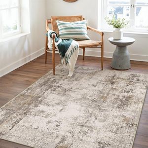 Washable Area <strong>Rug</strong> Neutral Abstract Entryway <strong>Kitchen</strong> Non Slip Low Pile <strong>Throw</strong> <strong>Rug</strong> Living Room Bedroom Indoor Doormat Soft Carpet - Product Image 3