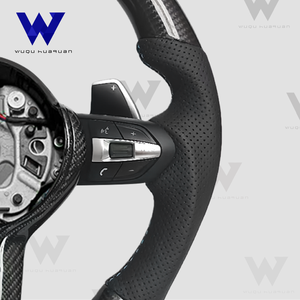 BMW F10 F30 E90 F70 E71 F31 F32 X5 X6 F01 F07 F20 F11 F22 F25M3M4M5に適した、上下が平らなカーボンファイバーステアリングホイール - Product Image 3