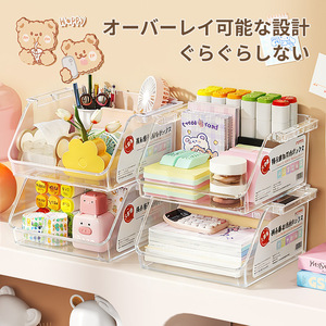Transparent Stackable Storage <b>Box</b> With Drawers <b>Large</b> Capacity Desk Organizer For Cosmetics Office Supplies - Product Image 3