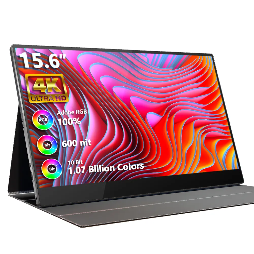 15.6นิ้ว4K Built-In แบตเตอรี่10000MAH 600ความสว่างช่วงสี100% หน้าจอสัมผัสแบบพกพา Gaming Monitor สำหรับแล็ปท็อปสำหรับ Ps5