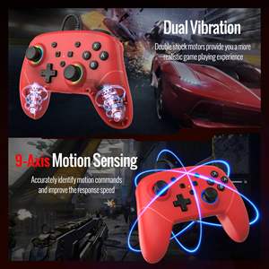 Manchettes de jeu pliables en ABS avec bouton C, lumière LED, double vibration, RGB, filaires pour Nintendo Switch 2, mouvement 9 axes - Product Image 3