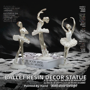Figuras Decorativas de Bailarinas de Ballet en Resina Dorada y Plateada, Estatuas para Decoración del Hogar de Año Nuevo, Venta al Por Mayor - Product Image 2