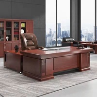 Bureau de direction en forme de L en MDF moderne, ensemble de mobilier de direction classique pour PDG, directeurs et cadres
