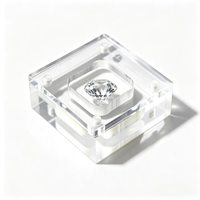 Boîte de présentation magnétique moderne en acrylique transparent écologique SEO CORE pour diamants, pierres précieuses, cristaux et pierres en vrac