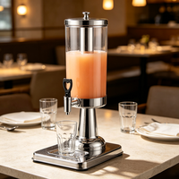Distributeur de boissons en acier inoxydable FLEYCommercial avec récipient couvert et robinet de service pour hôtel, buffet, station de jus, restauration