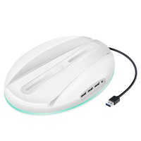 Base de dissipation thermique 2-en-1 pour PS5, support de console de jeu LED 7 couleurs, support vertical pour PS5 version disque/numérique