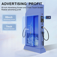 Borne de Recharge Commerciale pour Véhicules Électriques 44kW Double Type 2 OCPP 1.6 avec Carte RFID Certifiée CE et Écran Publicitaire 55 Pouces