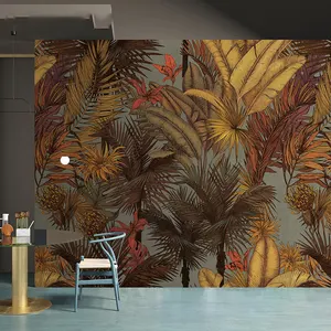 3d Zuidoost Aziatische Flamingo Behang Bloemen En Vogels Groene Planten 8d Muurschildering 3d Tropisch Regenwoud Hotel Behang