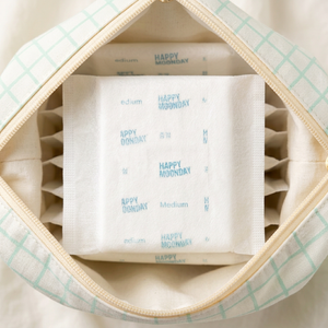 Serviettes hygiéniques ultra-fines Happy Moonday Medium, bio, avec du coton bio doux et une absorption élevée fiable pour l'hygiène féminine - Product Image 5