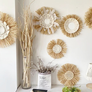 Nicro Nouvelle Décoration Murale Créative de Style Japonais en Herbe de Raphia, Faite à la Main en <span class=keywords><strong>Paille</strong></span> Tressée, pour Hôtels et Maisons, Idéale pour le Salon - Product Image 2