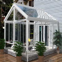 Fenêtre à battant en aluminium à rupture de pont thermique Yuantai pour hôtel-villa moderne, chambre jardin toutes saisons, double vitrage trempé, sur mesure incliné