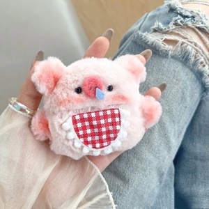 Étui pour écouteurs en peluche rose avec oreilles de <span class=keywords><strong>cochon</strong></span>, motif dessin animé, compatible avec les écouteurs Pro3 de 4e génération, <span class=keywords><strong>coque</strong></span> souple en silicone - Product Image 3