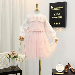 Robe <span class=keywords><strong>gilet</strong></span> tricoté pour filles, vêtements de princesse à manches longues, collection printemps automne 2020, style <span class=keywords><strong>petite</strong></span> fille - Product Image 2