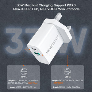 <span class=keywords><strong>Cargador</strong></span> de Pared <span class=keywords><strong>VIDVIE</strong></span> con Protección Completa PD 3.0, Puertos de Carga Rápida, 33W, Adaptador de Corriente USB <span class=keywords><strong>Tipo</strong></span> <span class=keywords><strong>C</strong></span> para Reino Unido - Product Image 4