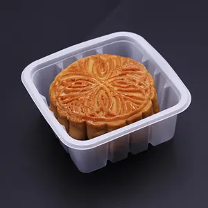 Hot Selling Clear PET Transparent Plastic Moon Cake Boxes Sushi Packaging Box Food Packaging Box