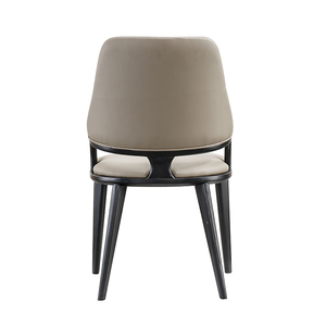 China Factory Modern Round Back Armrest White Leather Bentwood <b>Walnut</b> Wood KD Legs Living Room <b>Chairs</b> Furniture Supplier - Product Image 3
