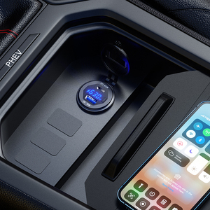 Kewig Chargeur <span class=keywords><strong>de</strong></span> voiture LED double USB en aluminium 45W personnalisé avec type C et 2 autres ports Charge rapide QC3.0 pour voitures bateaux UTVs - Product Image 3