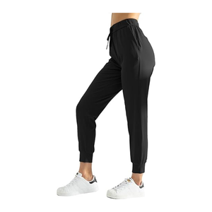 Pantalones Casuales de Corte Recto y Ajustado para Mujer |   Pantalones de Cintura Alta con Cordón y Bolsillos Laterales |   Mezcla de algodón transpirable antiarrugas - Product Image 2