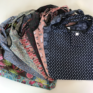 热升华印花定制圆点图案190T涤纶面料方形折叠袋环保可回收男女通用购物袋 - Product Image 1