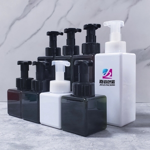 250ml 500ml Foaming Face Wash Liquid Soap Dispensers pink Clear Foamer foam pump pet square plastic bottles