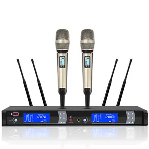 <span class=keywords><strong>Microphone</strong></span> sans Fil XTUGA SKM 9000 UHF Double Canal True Diversity pour Performance sur Scène et Karaoké - Product Image 1