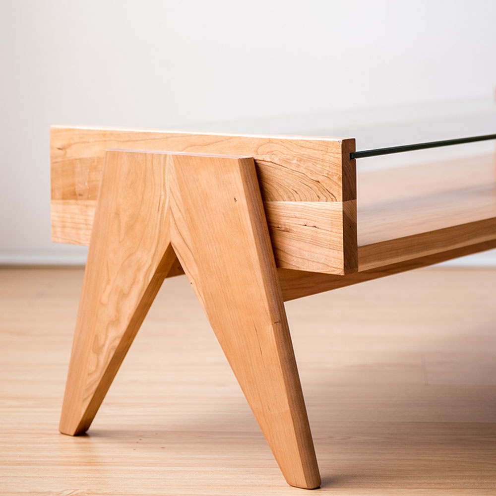 Wholesale Funiture Design Modern Glass Table Wooden Style sets Tea Table Living Room Coffee Tables