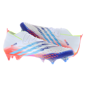 Chaussures de football Adidas Predator Edge.1 Soft Ground unisexes blanc jaune solaire bleu puissant - Product Image 3