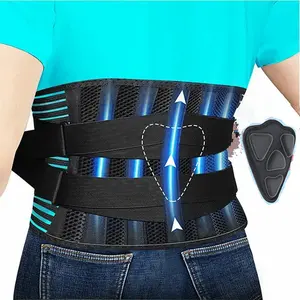 FSPG Respirável Mesh Design Placa De Aço Suporte Médico Lower Back Belt Cintura Lombar Brace com Almofada Lombar