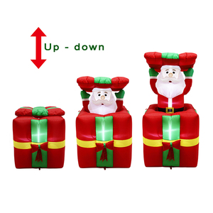 Factory Supply Pop up Animated Polyester 5Ft Inflatable Santa in Giftbox 5L White LED <b>Lights</b> <b>Low</b> <b>Voltage</b> Adapter for Decoration - Product Image 1
