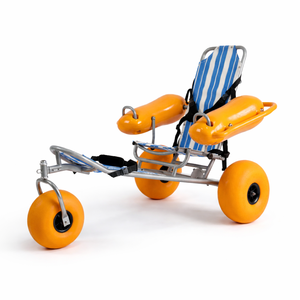 Ary Medical All Terrain Beach Wheelchair PU Balloon Wheels Water Resistant Foldable Outdoor Manual <strong>Mobility</strong> <strong>Chair</strong> 150kg Capacity - Product Image 1