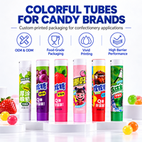 Tubes d'emballage alimentaire personnalisés en aluminium et plastique avec bouchon à vis, imprimés UV, pour chewing-gum, bonbons liquides et confitures